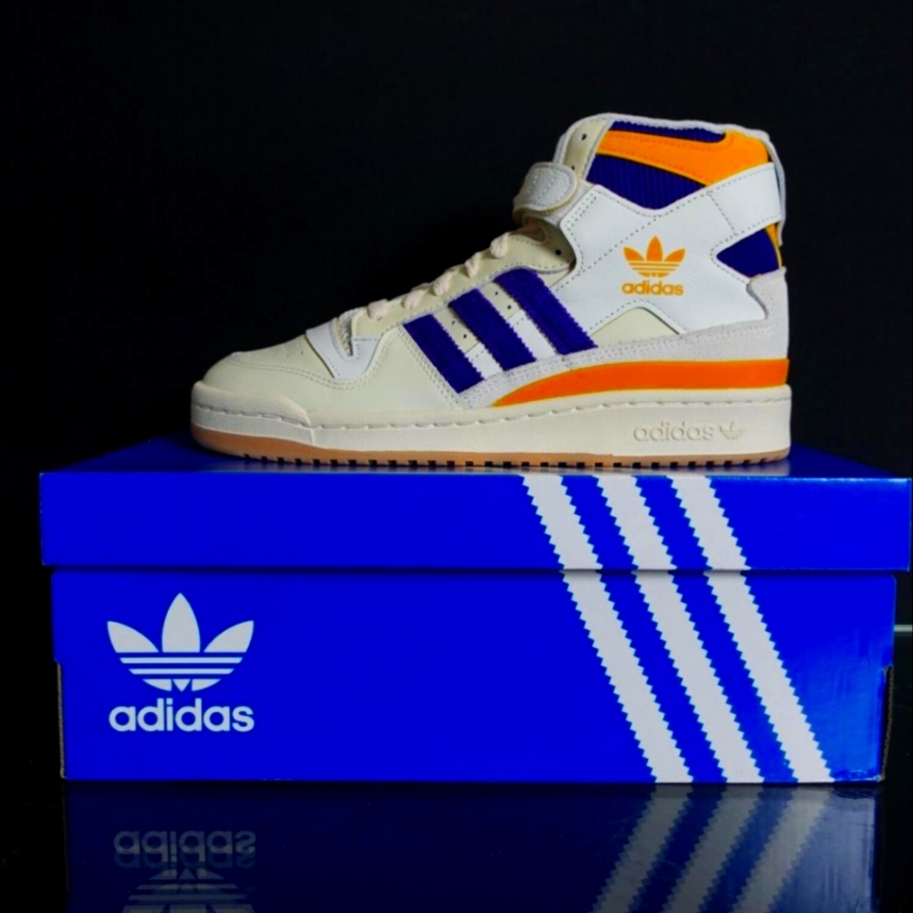 MensAdidas Originals Forum 84 High Men`s Size 10 LA Lakers Sneakers Shoes White